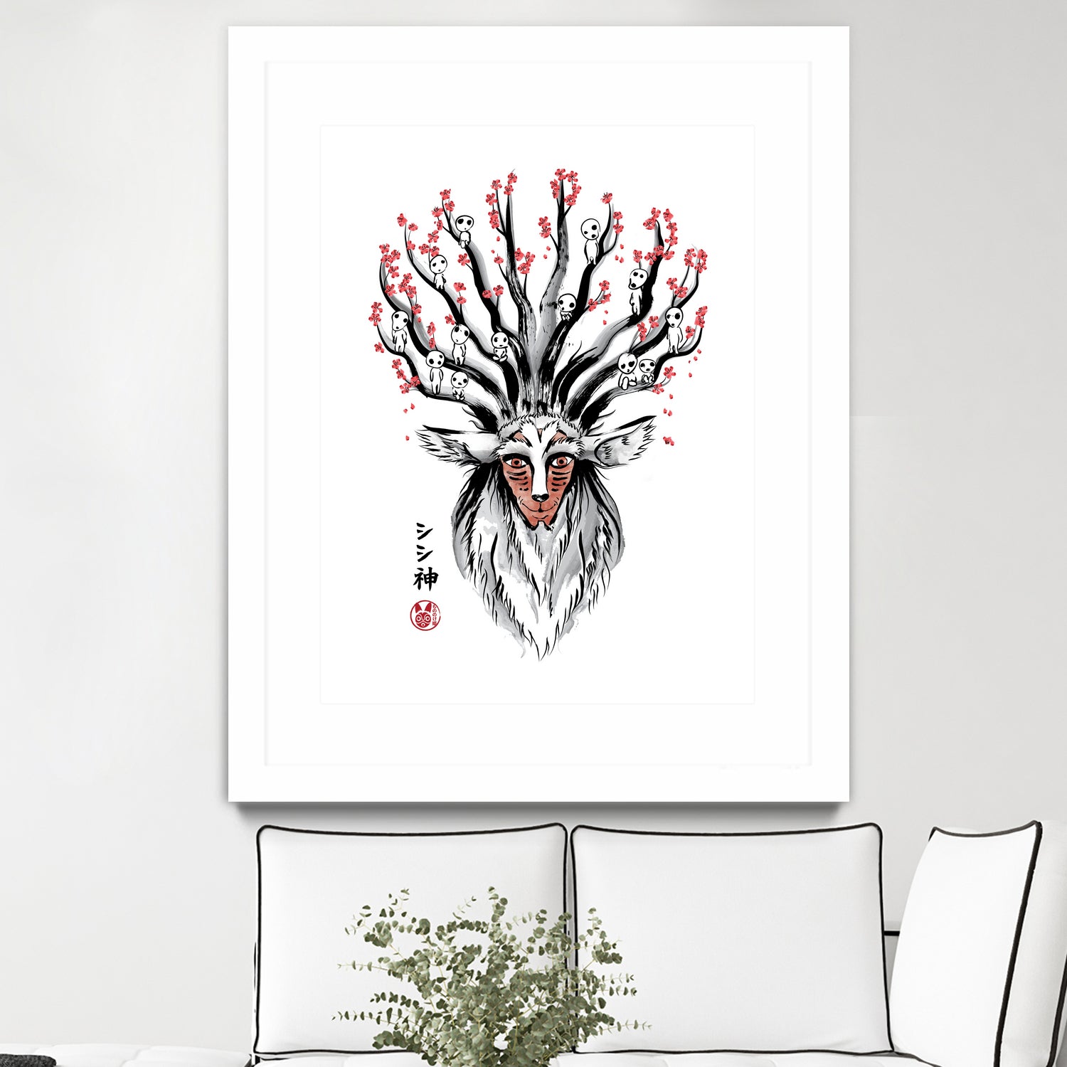 The Deer God Sumi-e by Antonio Camarena on GIANT ART - white digital painting