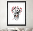 The Deer God Sumi-e by Antonio Camarena on GIANT ART - white digital painting