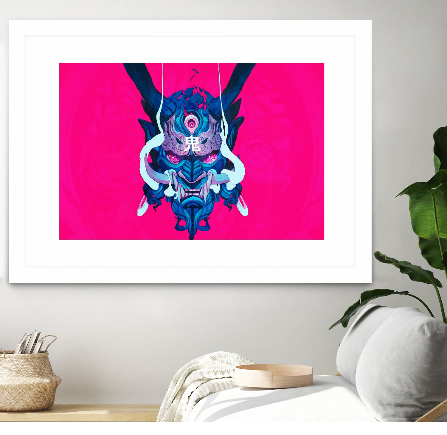 Oni Demon Mask Samurai by Edo Agus Setiawan on GIANT ART - pink photo illustration