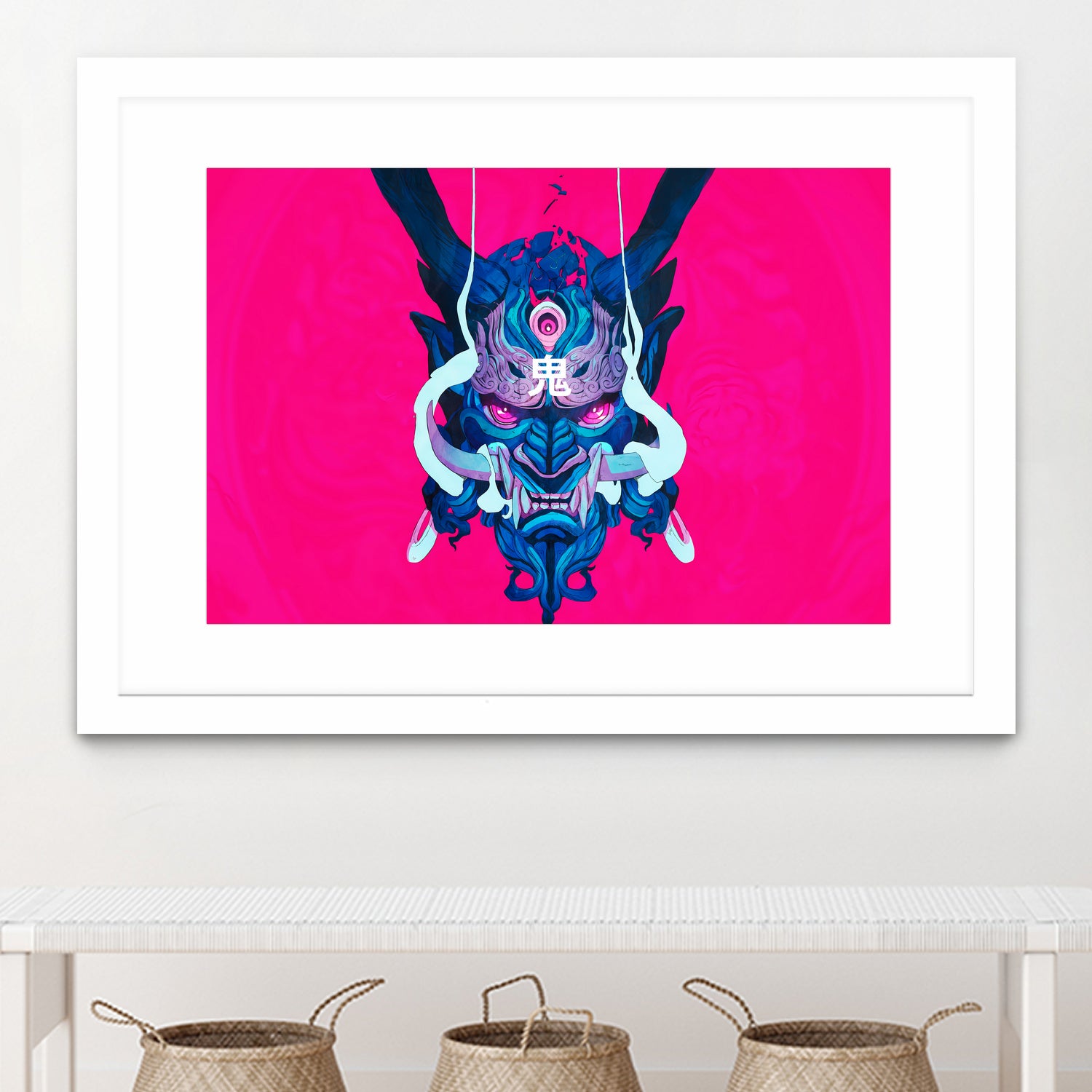 Oni Demon Mask Samurai by Edo Agus Setiawan on GIANT ART - pink photo illustration