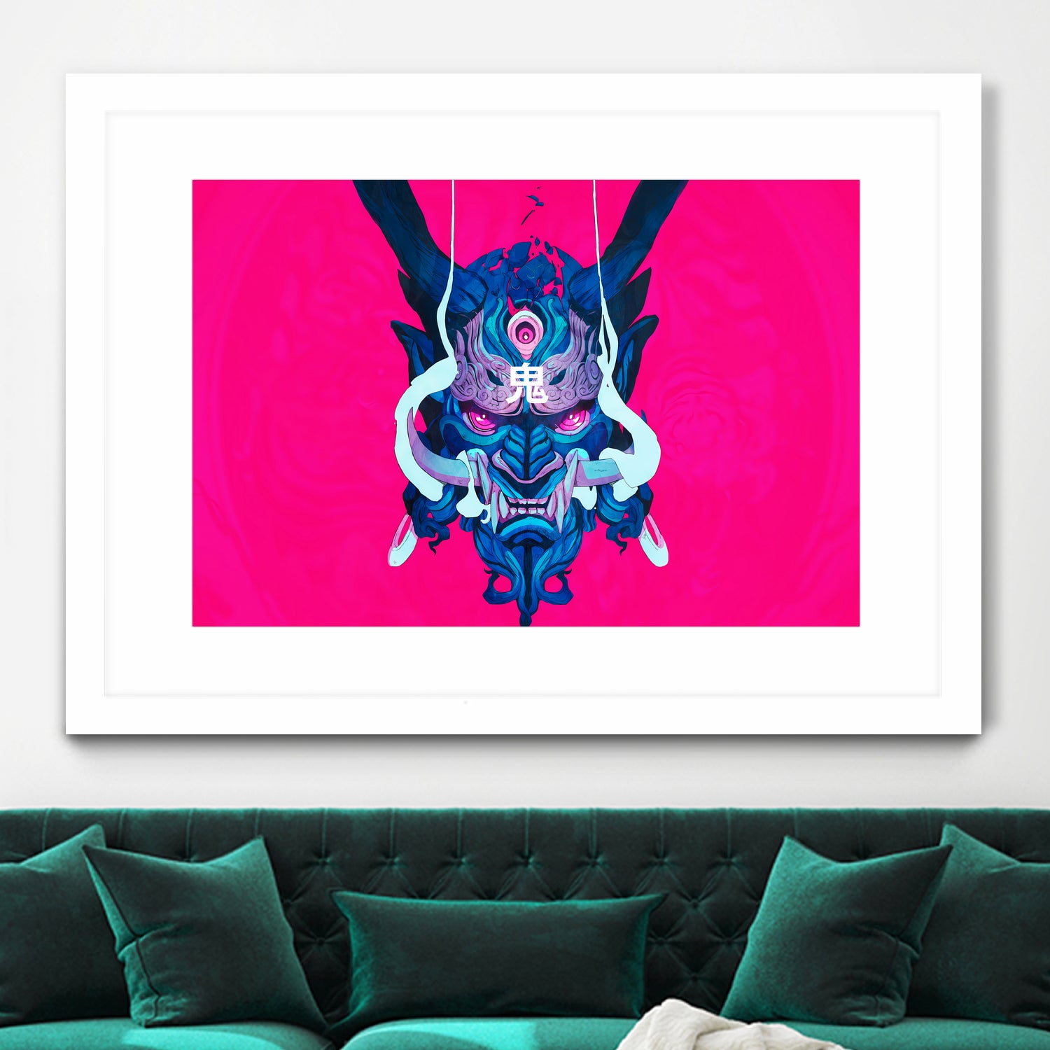 Oni Demon Mask Samurai by Edo Agus Setiawan on GIANT ART - pink photo illustration