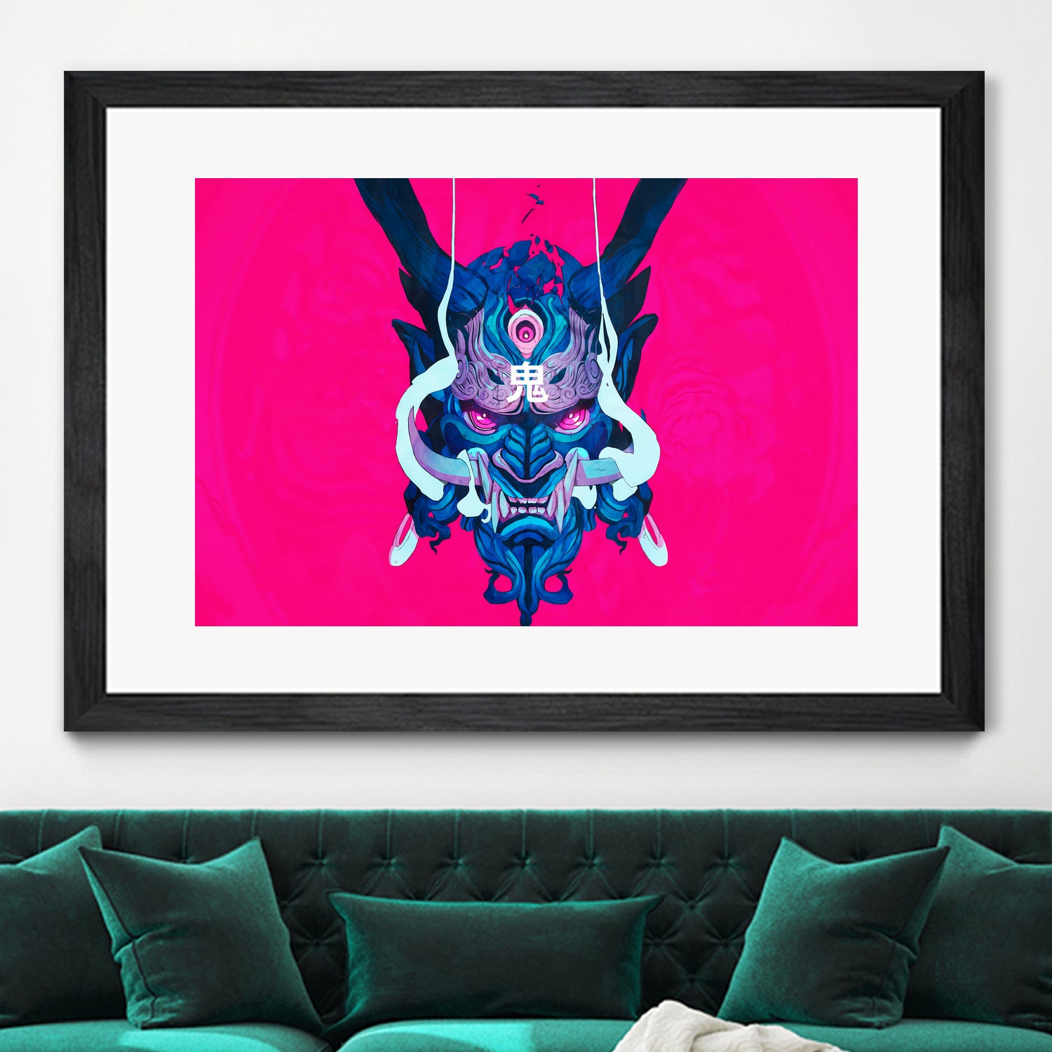 Oni Demon Mask Samurai by Edo Agus Setiawan on GIANT ART - pink photo illustration