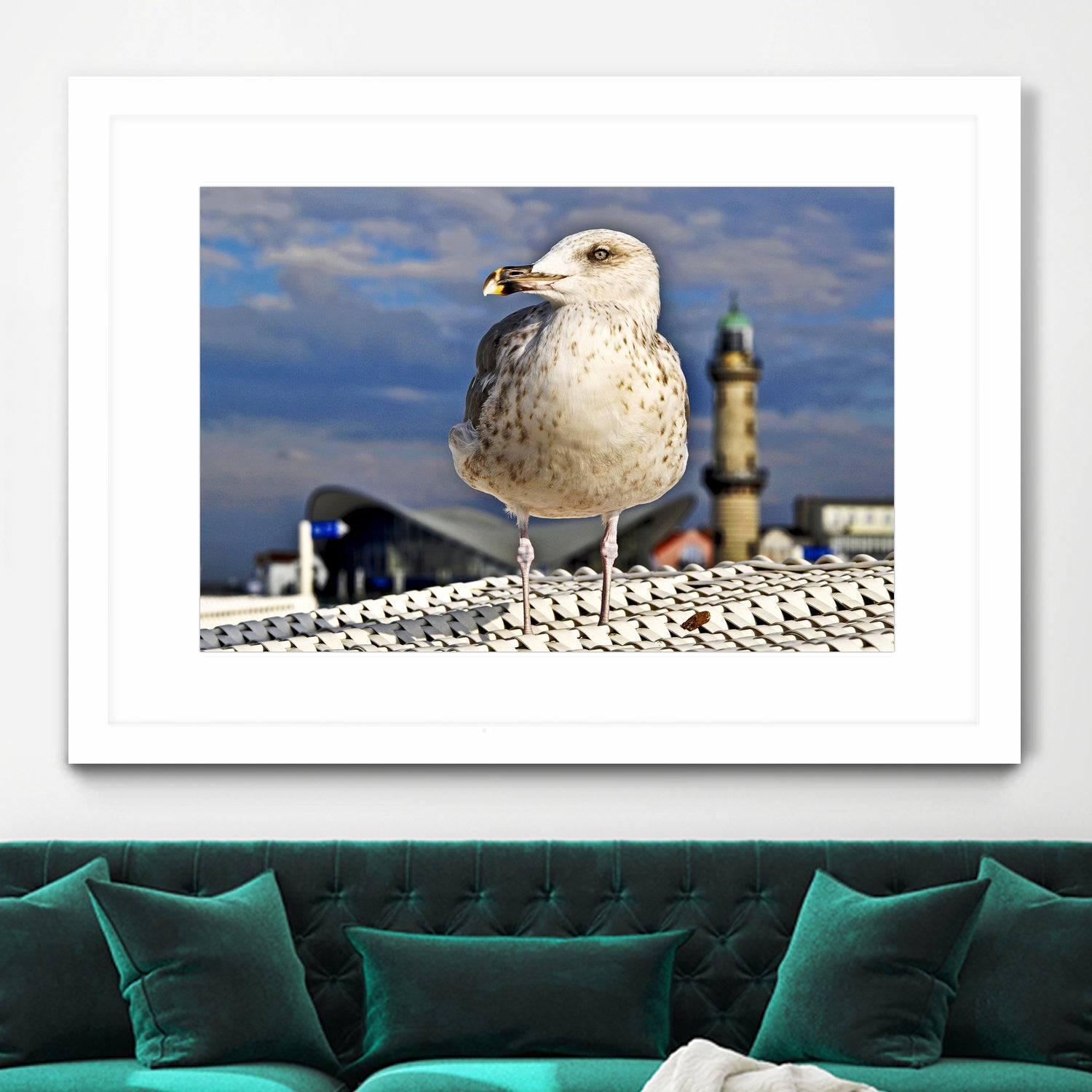 Magic Seagull on the Baltic Sea by SILVIA WISCHEROPP on GIANT ART - blue photo illustration