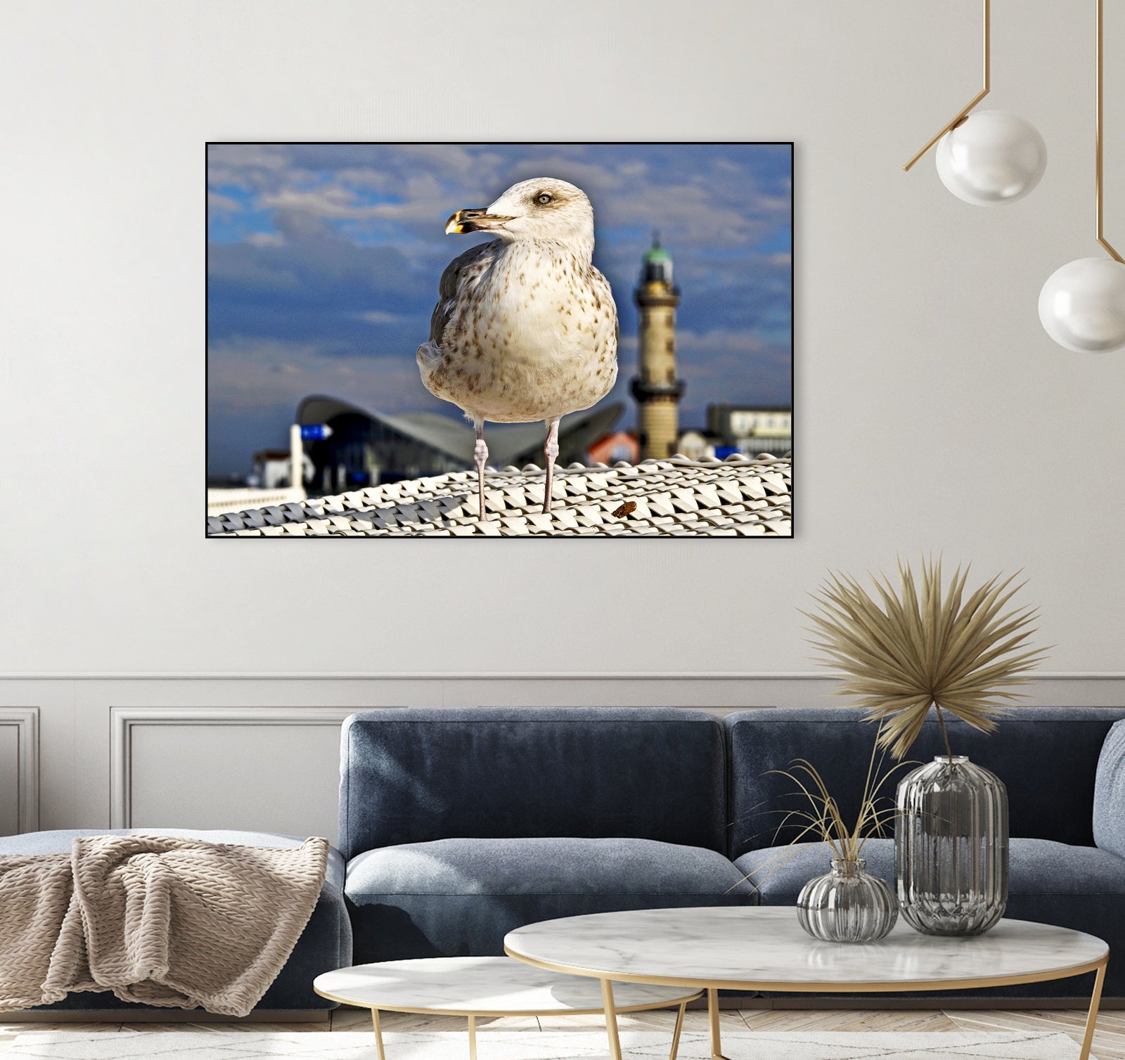 Magic Seagull on the Baltic Sea by SILVIA WISCHEROPP on GIANT ART - blue photo illustration