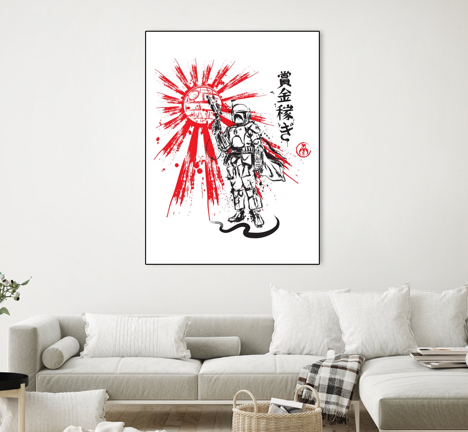 Mandalorian Warrior sumi-e by Antonio Camarena on GIANT ART - white digital painting