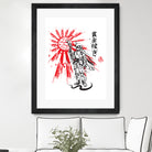 Mandalorian Warrior sumi-e by Antonio Camarena on GIANT ART - white digital painting