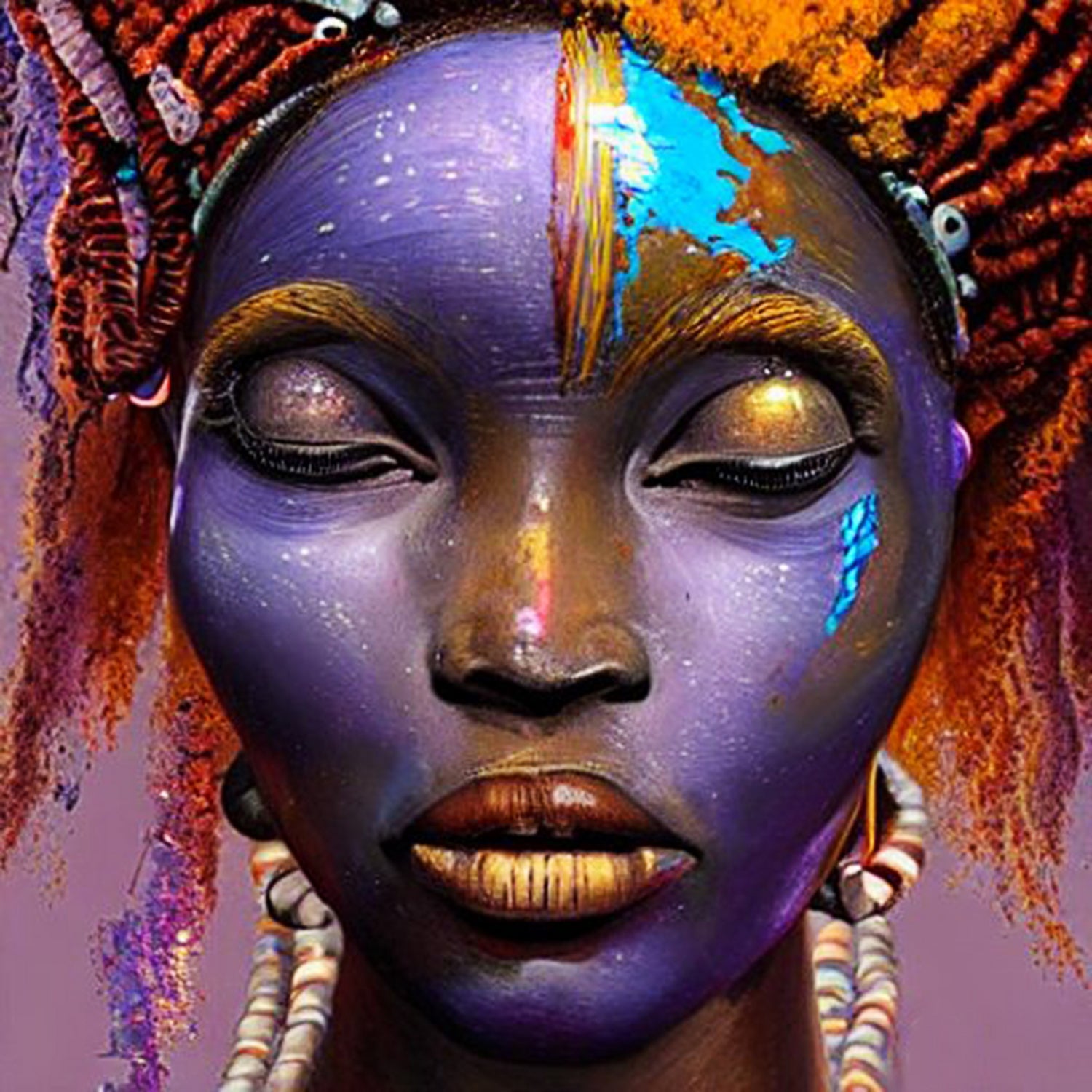 African by Faruk Soyarat on GIANT ART - blue digital painting