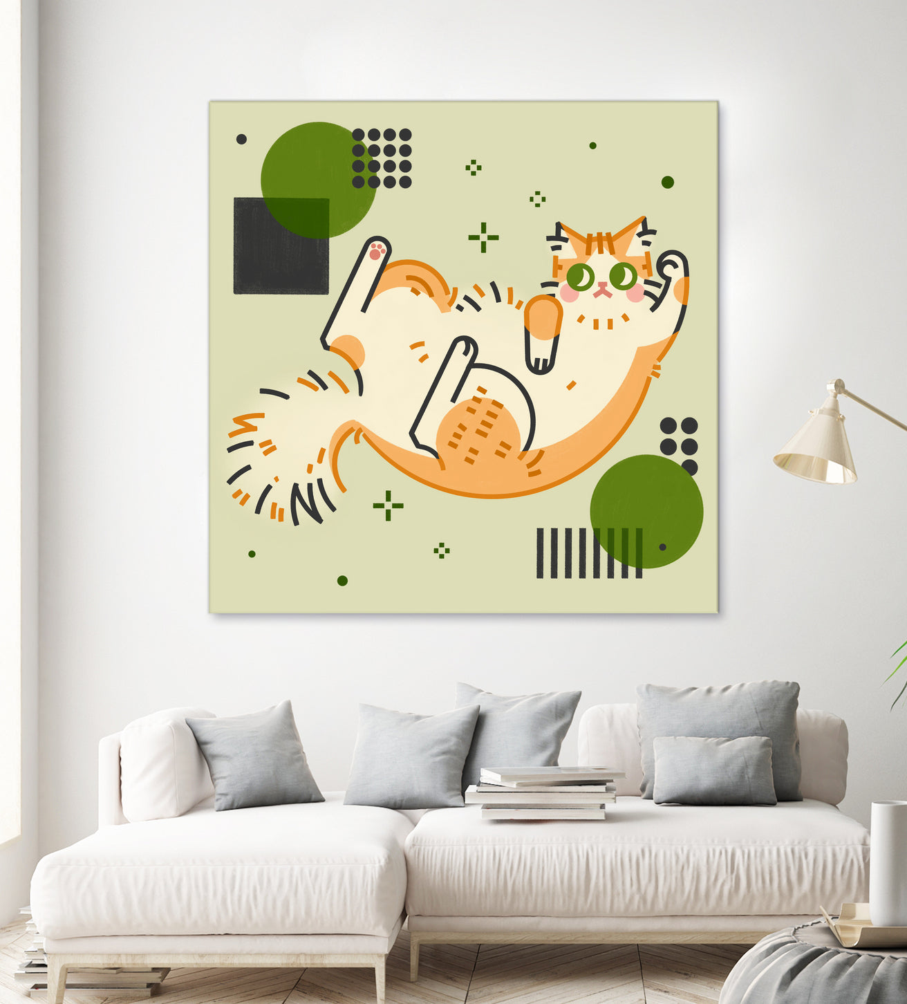 CATS_2 by Filomena Fidalgo on GIANT ART - green digital drawing