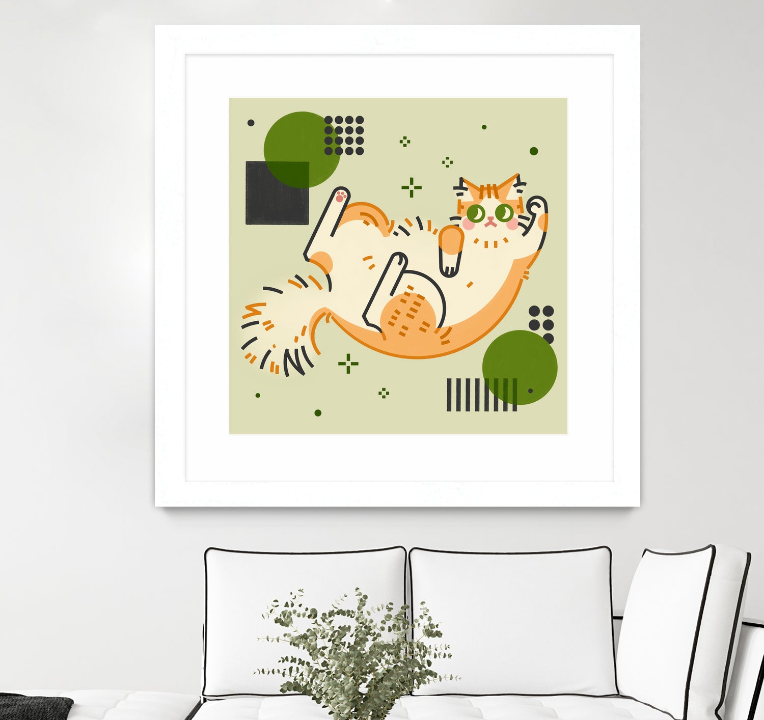 CATS_2 by Filomena Fidalgo on GIANT ART - green digital drawing