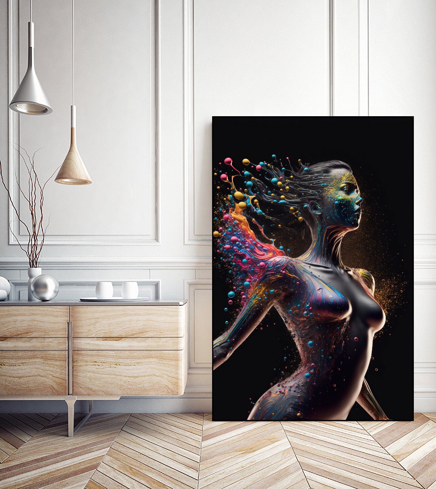 Woman from colors splash by Studio OMG on GIANT ART - gray digital painting