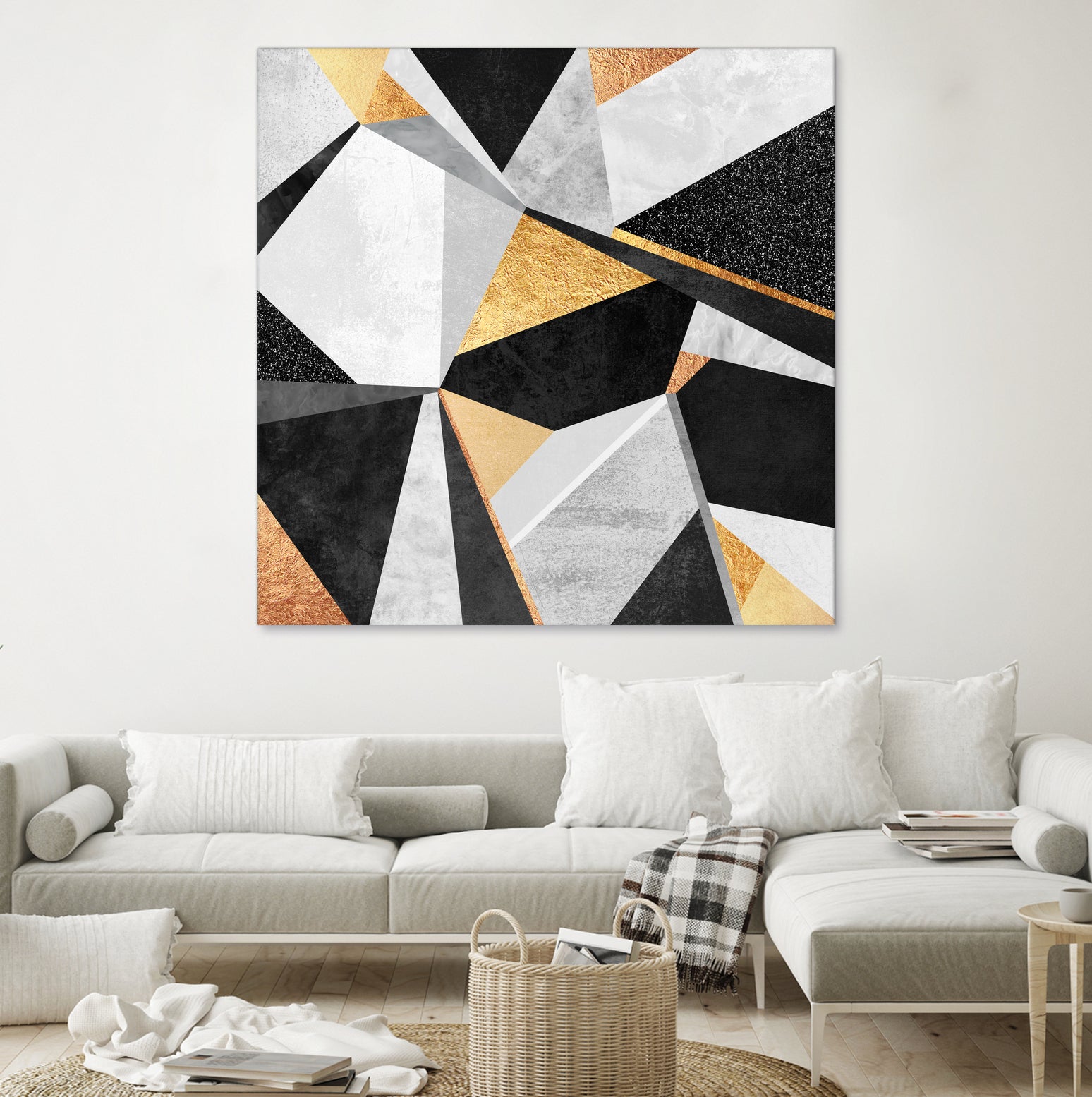 Geometry / Gold by Elisabeth Fredriksson on GIANT ART - yellow mixed media