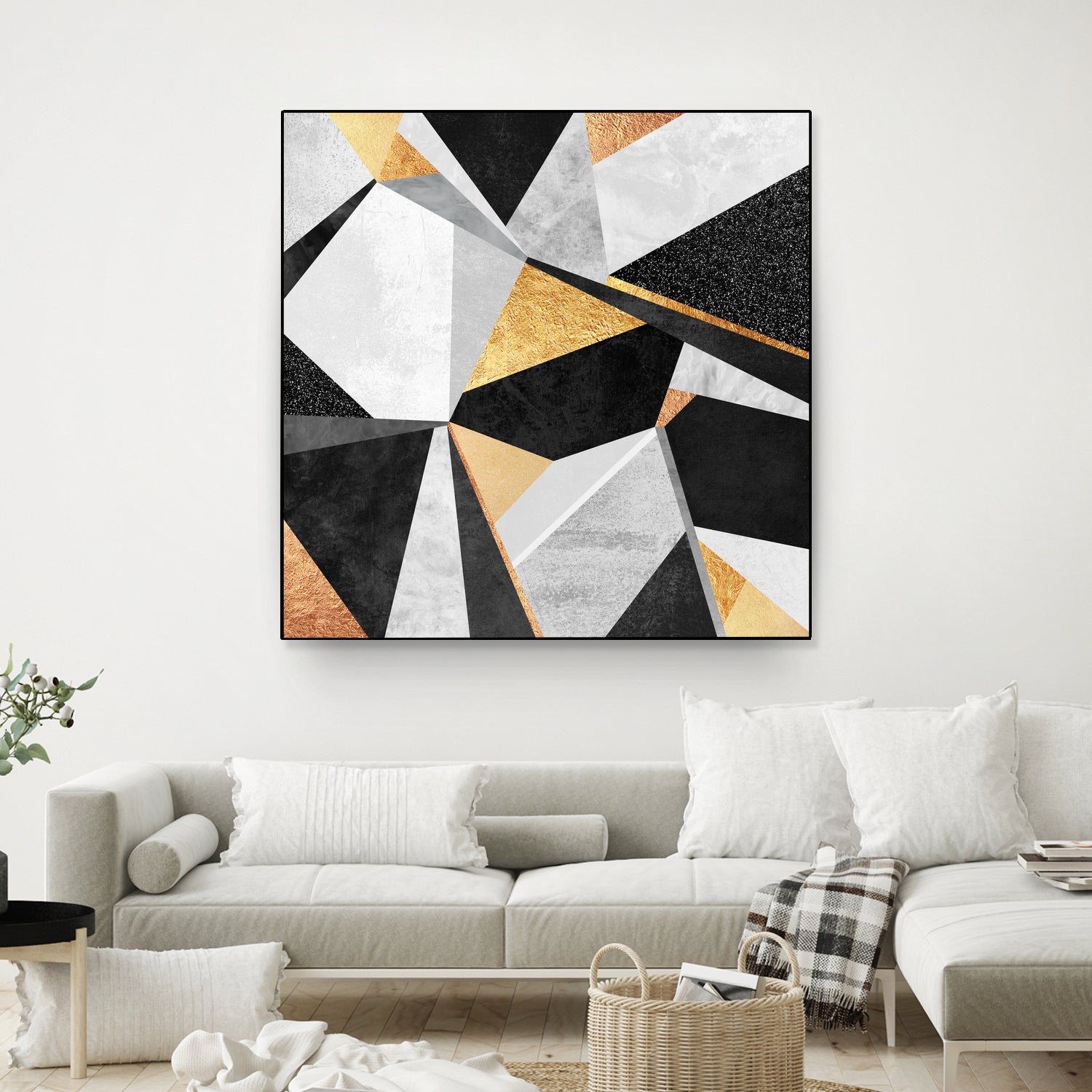 Geometry / Gold by Elisabeth Fredriksson on GIANT ART - yellow mixed media