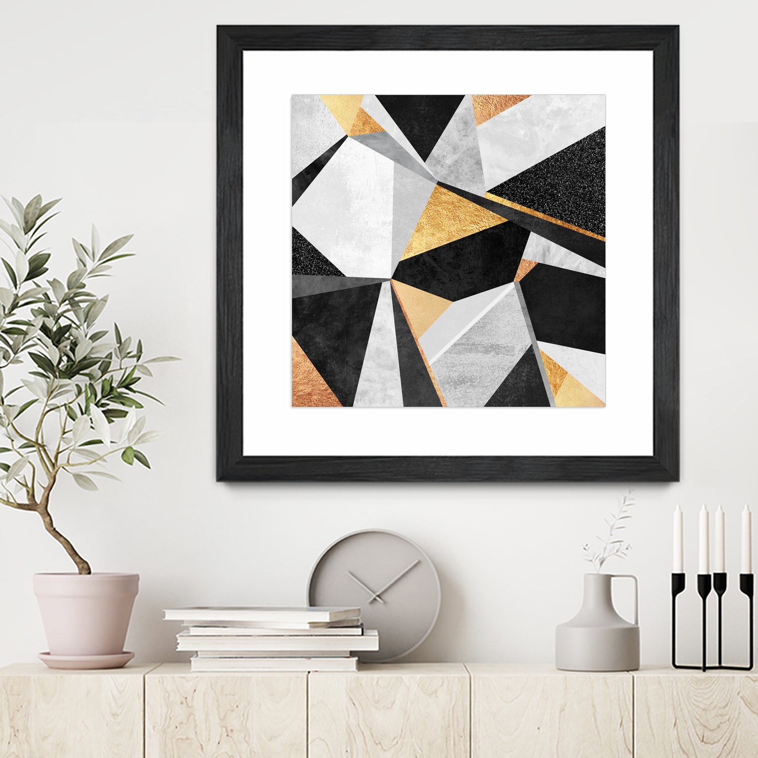 Geometry / Gold by Elisabeth Fredriksson on GIANT ART - yellow mixed media