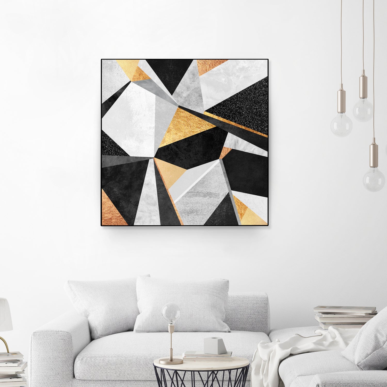 Geometry / Gold by Elisabeth Fredriksson on GIANT ART - yellow mixed media