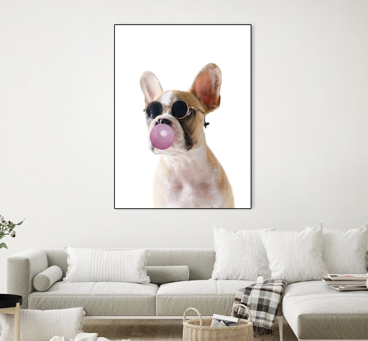 Dog With Bubble Gum by miguel angel romero franco on GIANT ART - pink photo manipulation