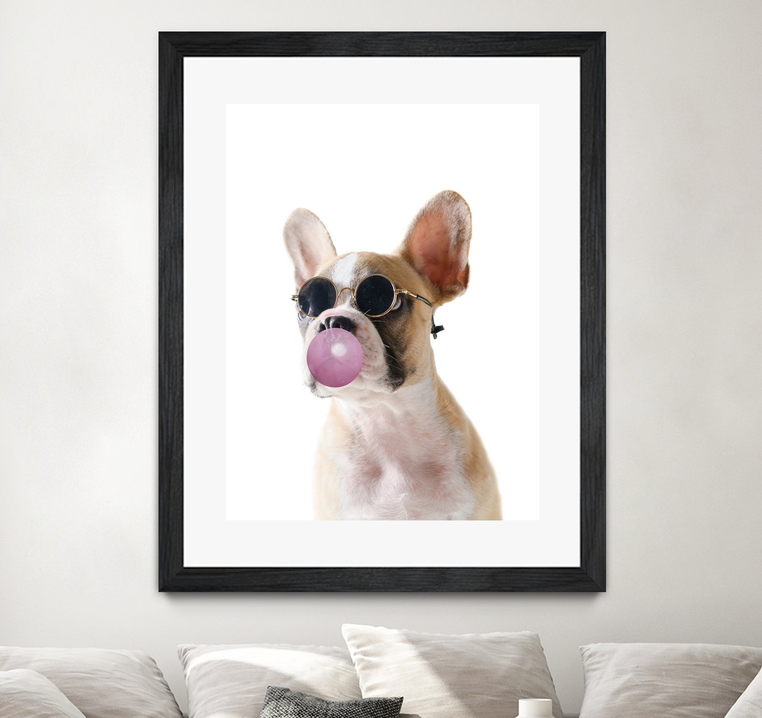 Dog With Bubble Gum by miguel angel romero franco on GIANT ART - pink photo manipulation