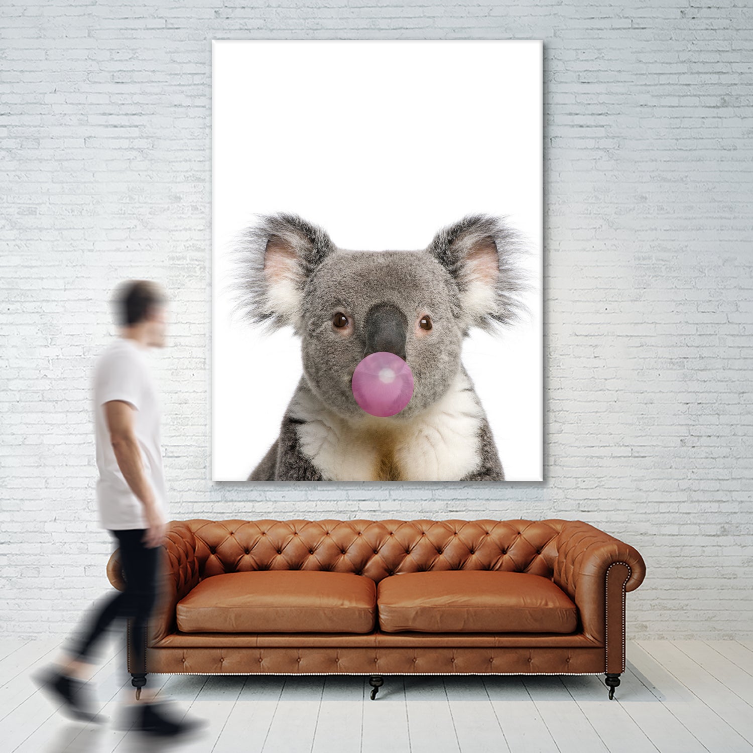 koala with bubble gum by miguel angel romero franco on GIANT ART - gray photo manipulation