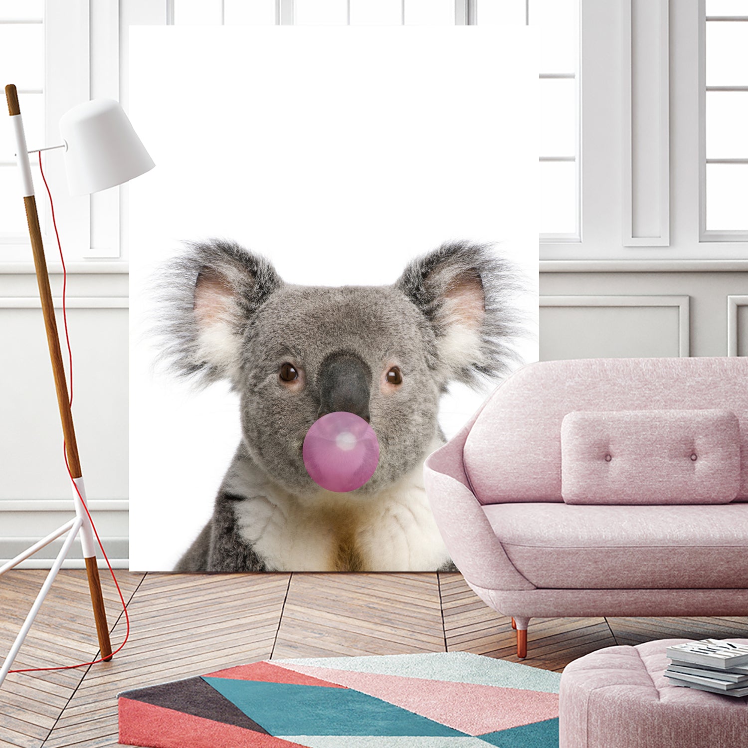 koala with bubble gum by miguel angel romero franco on GIANT ART - gray photo manipulation