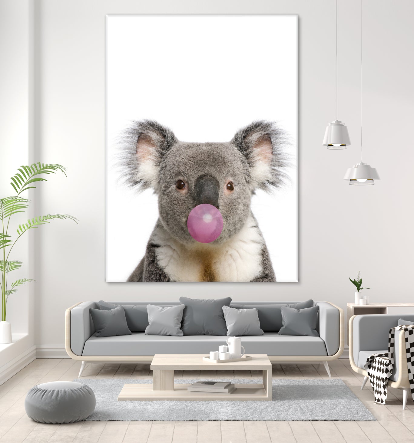 koala with bubble gum by miguel angel romero franco on GIANT ART - gray photo manipulation