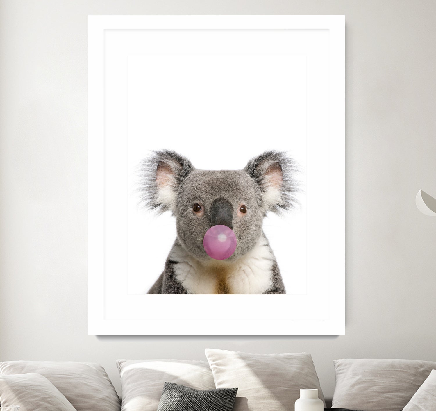 koala with bubble gum by miguel angel romero franco on GIANT ART - gray photo manipulation