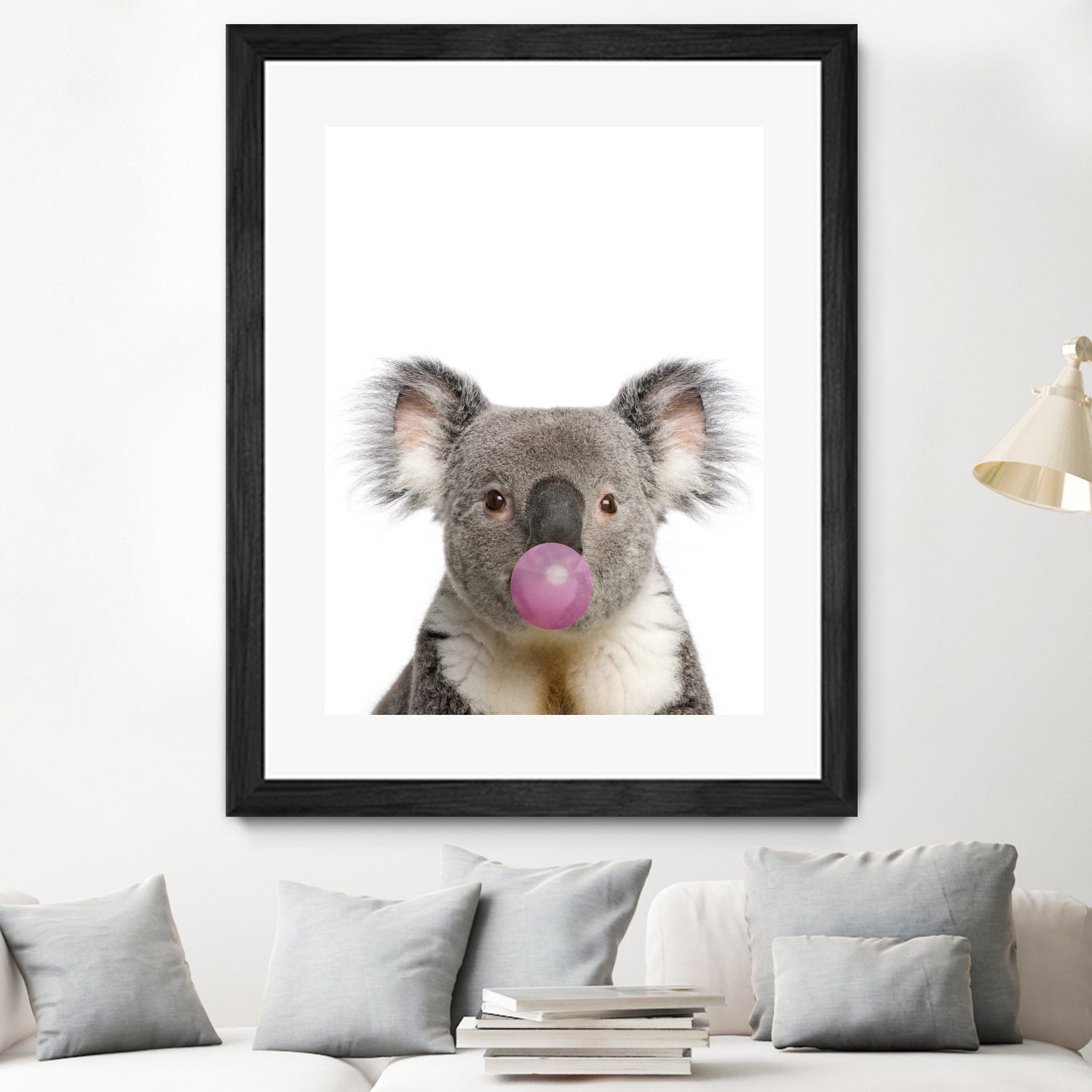 koala with bubble gum by miguel angel romero franco on GIANT ART - gray photo manipulation