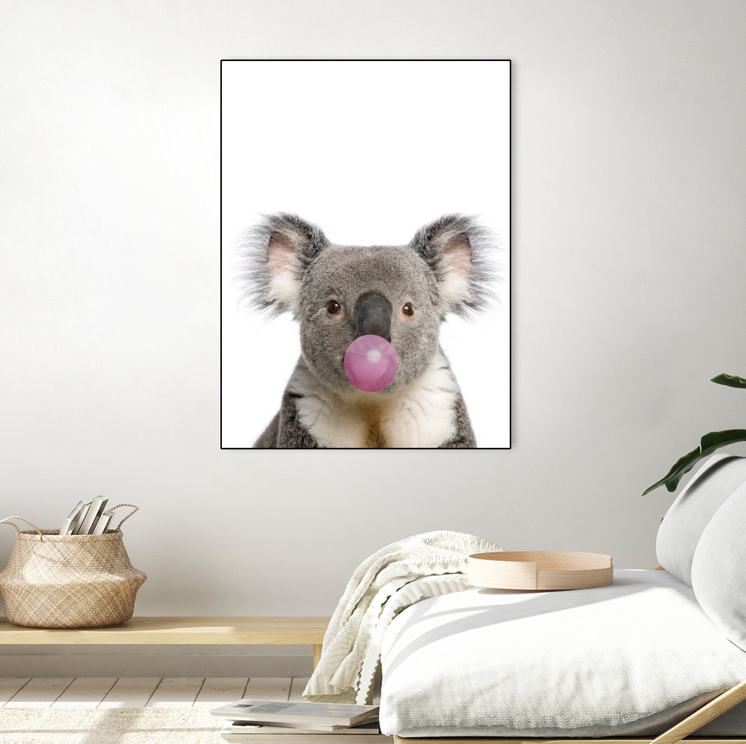 koala with bubble gum by miguel angel romero franco on GIANT ART - gray photo manipulation