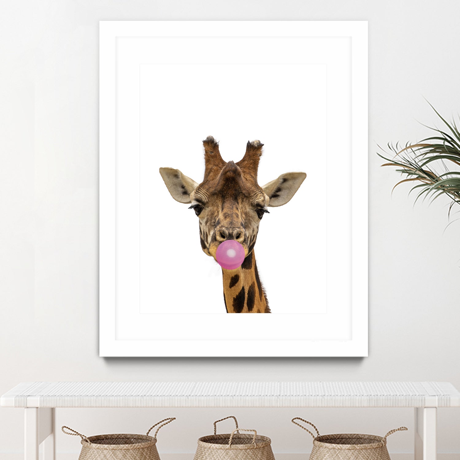 giraffe with bubble gum by miguel angel romero franco on GIANT ART - yellow photo manipulation