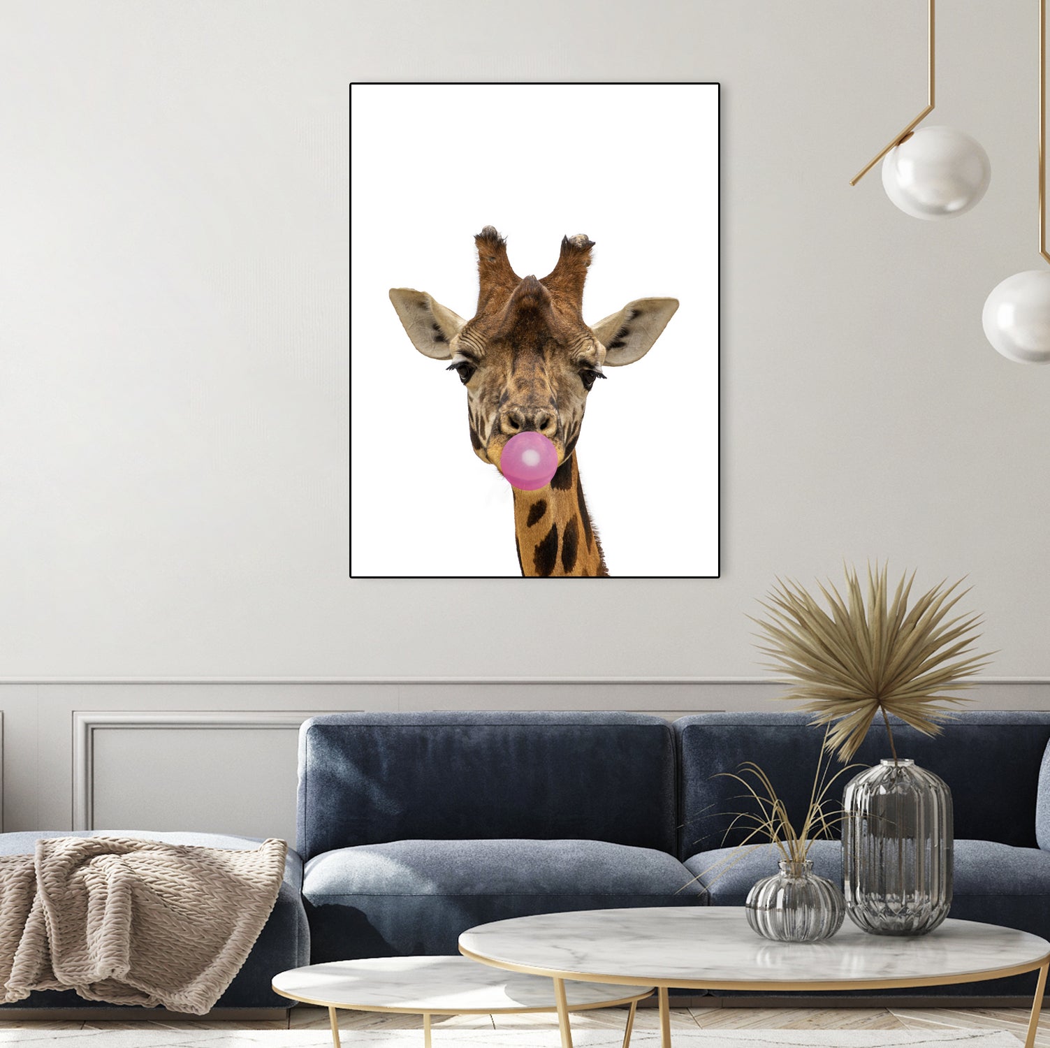 giraffe with bubble gum by miguel angel romero franco on GIANT ART - yellow photo manipulation