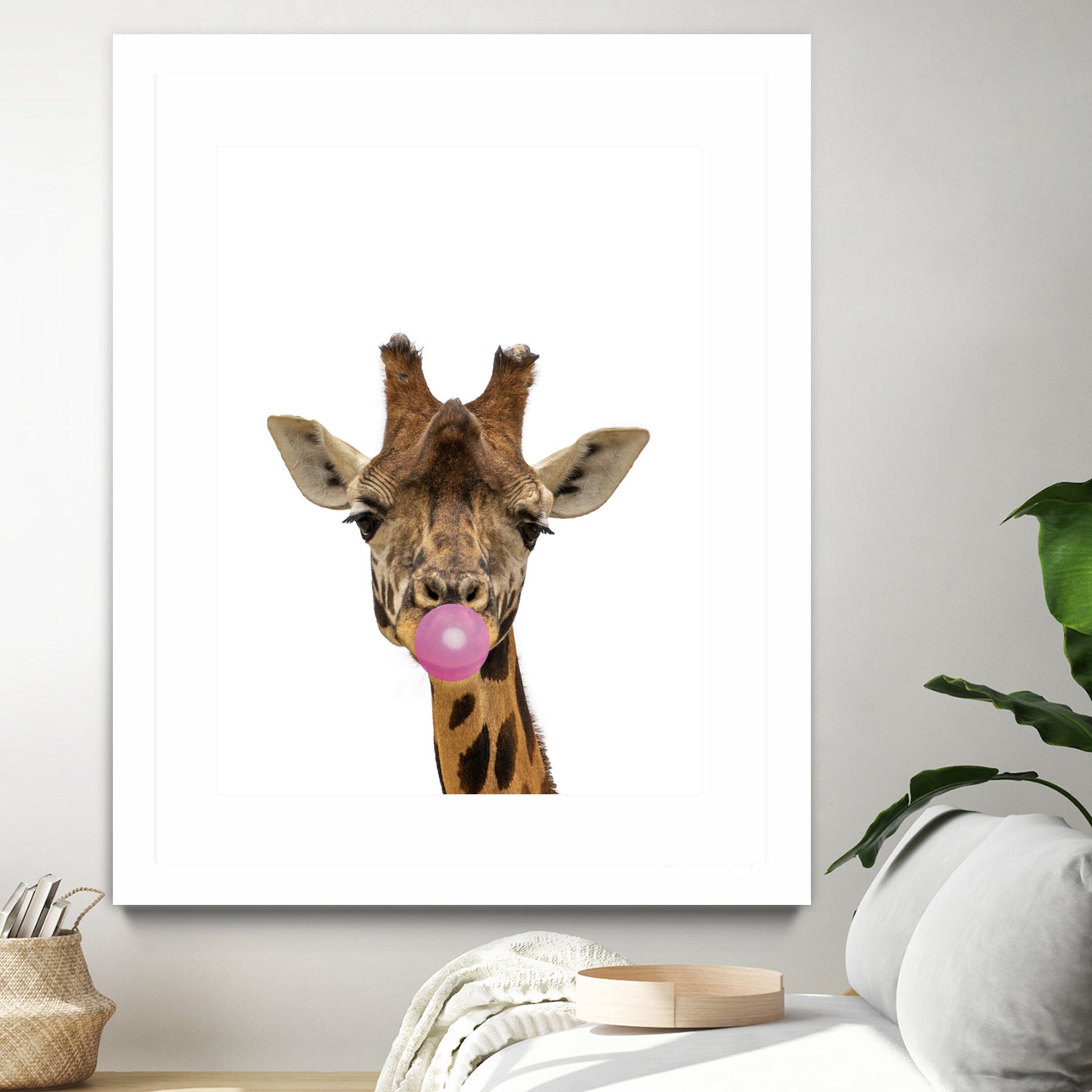 giraffe with bubble gum by miguel angel romero franco on GIANT ART - yellow photo manipulation