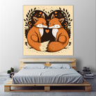 foxes in love by Haris Kavalla on GIANT ART - brown photo illustration