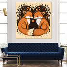 foxes in love by Haris Kavalla on GIANT ART - brown photo illustration