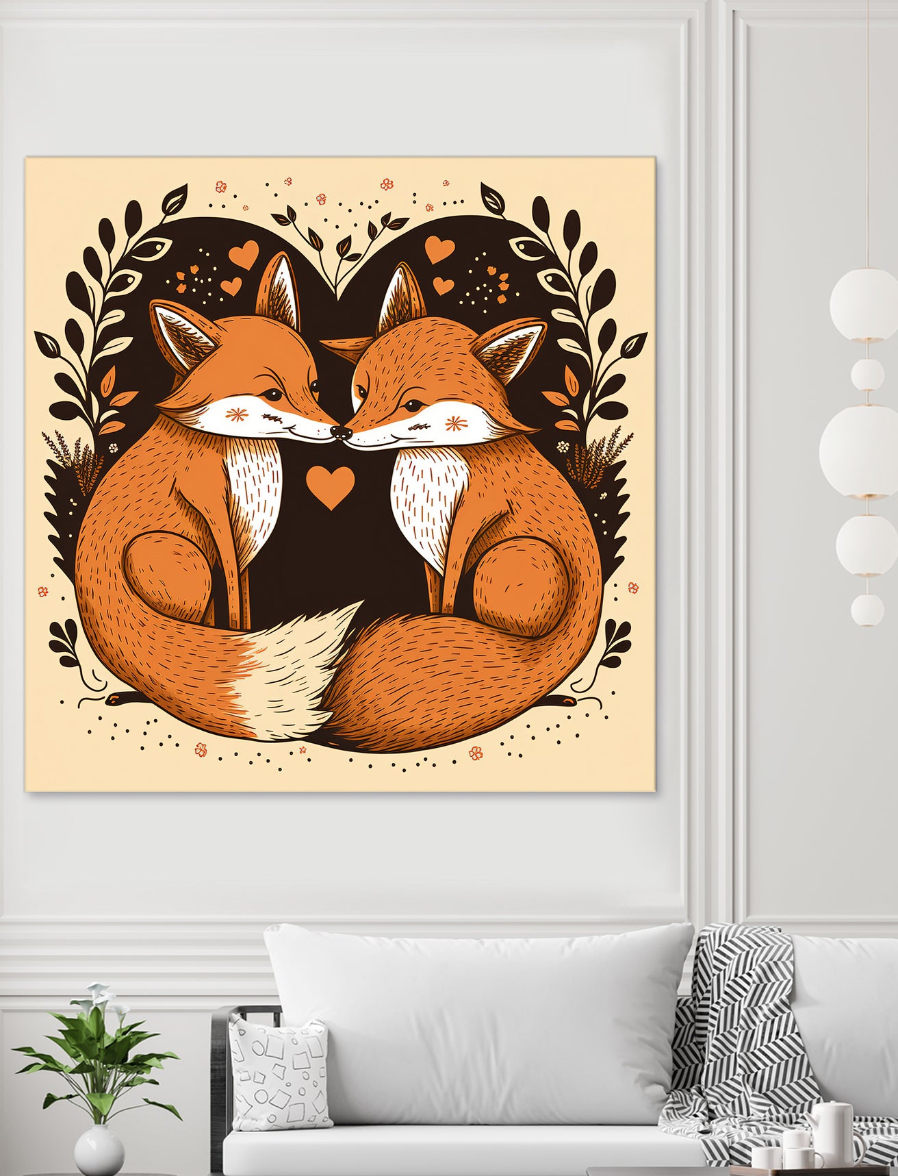 foxes in love by Haris Kavalla on GIANT ART - brown photo illustration