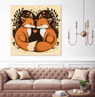 foxes in love by Haris Kavalla on GIANT ART - brown photo illustration