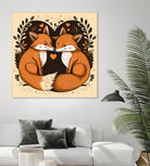 foxes in love by Haris Kavalla on GIANT ART - brown photo illustration