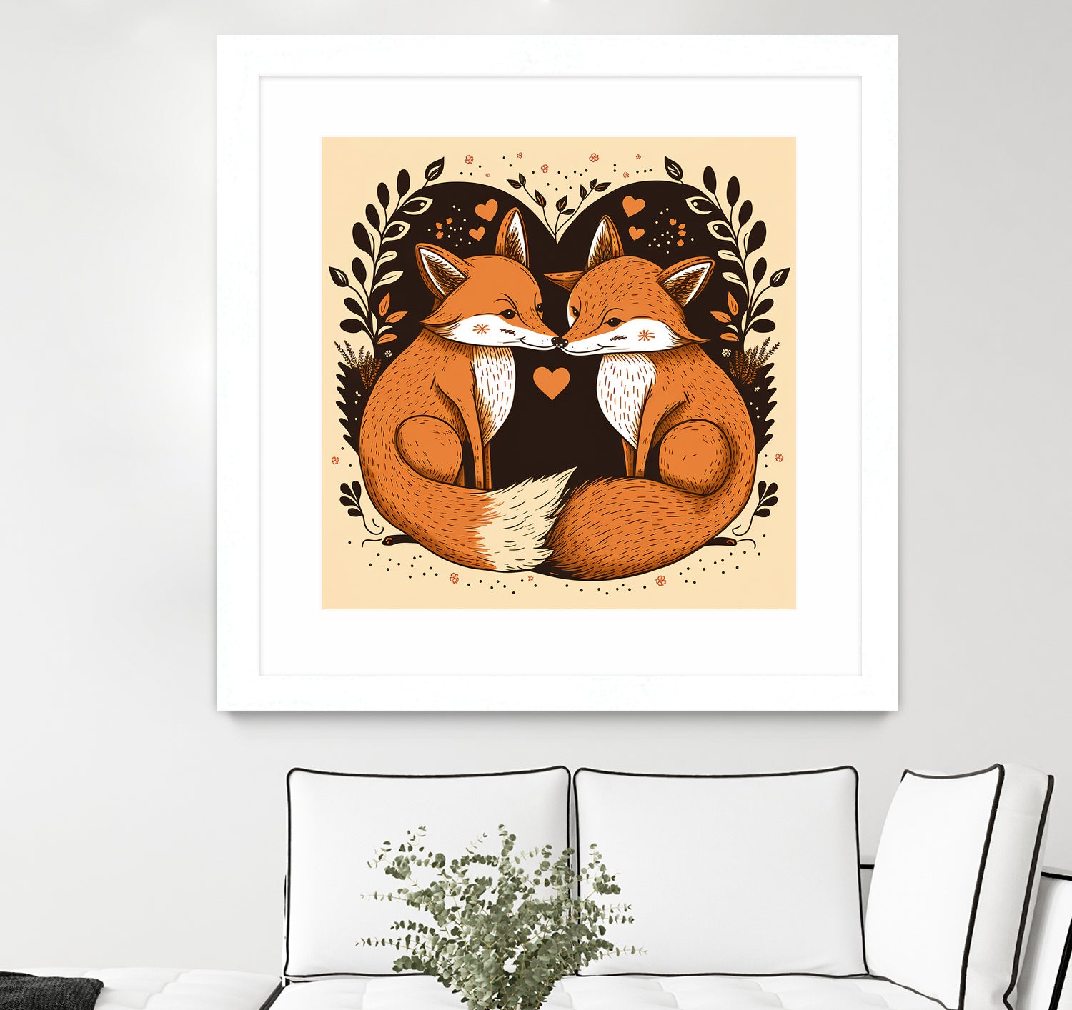 foxes in love by Haris Kavalla on GIANT ART - brown photo illustration