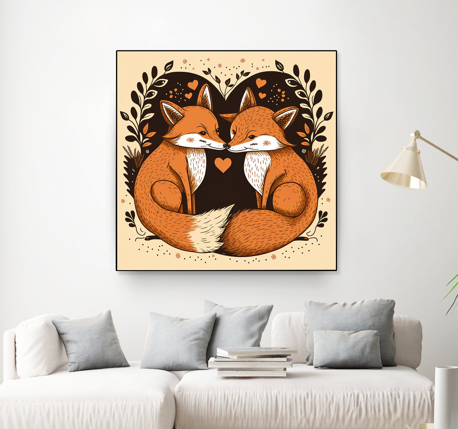 foxes in love by Haris Kavalla on GIANT ART - brown photo illustration