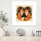 foxes in love by Haris Kavalla on GIANT ART - brown photo illustration