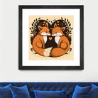 foxes in love by Haris Kavalla on GIANT ART - brown photo illustration