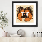 foxes in love by Haris Kavalla on GIANT ART - brown photo illustration