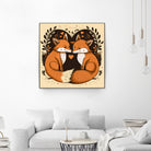 foxes in love by Haris Kavalla on GIANT ART - brown photo illustration