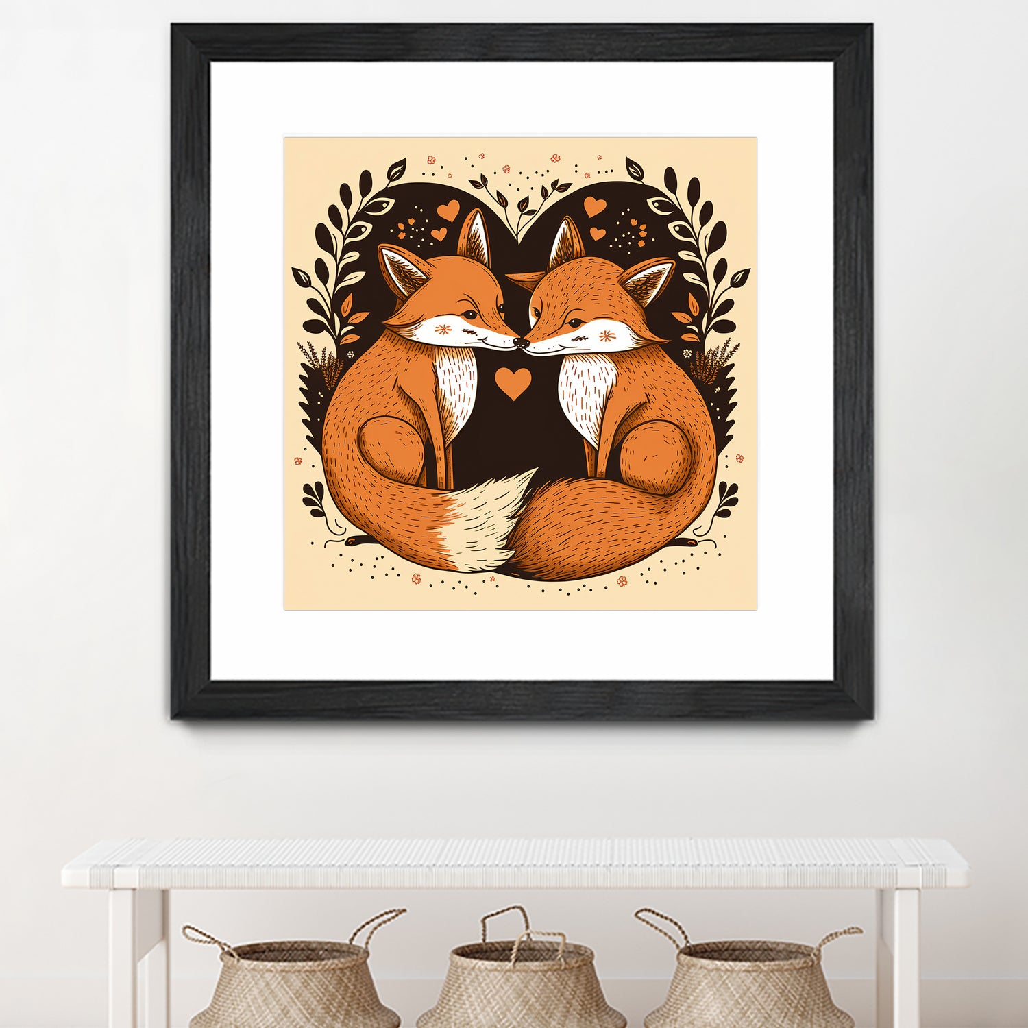 foxes in love by Haris Kavalla on GIANT ART - brown photo illustration