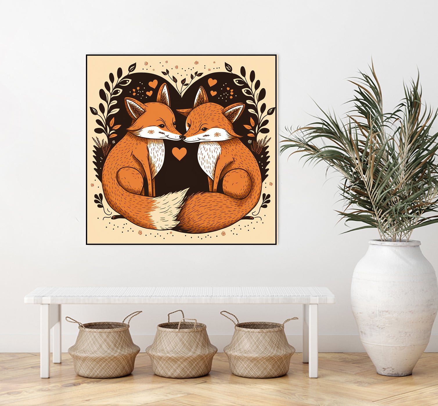 foxes in love by Haris Kavalla on GIANT ART - brown photo illustration