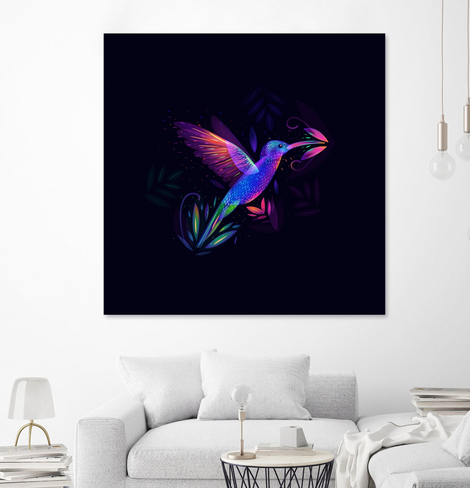 Colibri's world by Ilya Shapko on GIANT ART - blue mixed media