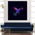 Colibri's world by Ilya Shapko on GIANT ART - blue mixed media