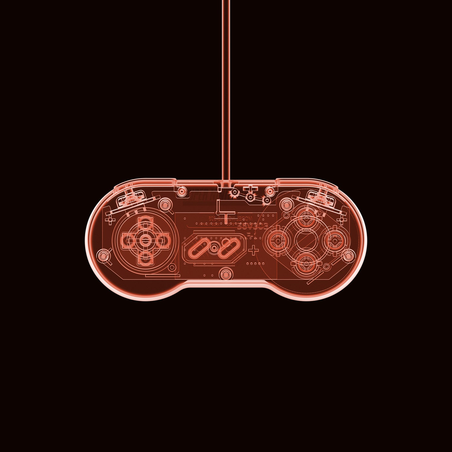 Sasfepu X-Ray Nintendo SNES Joypad Red by Jose-Carlos Matias on GIANT ART - red 3d art