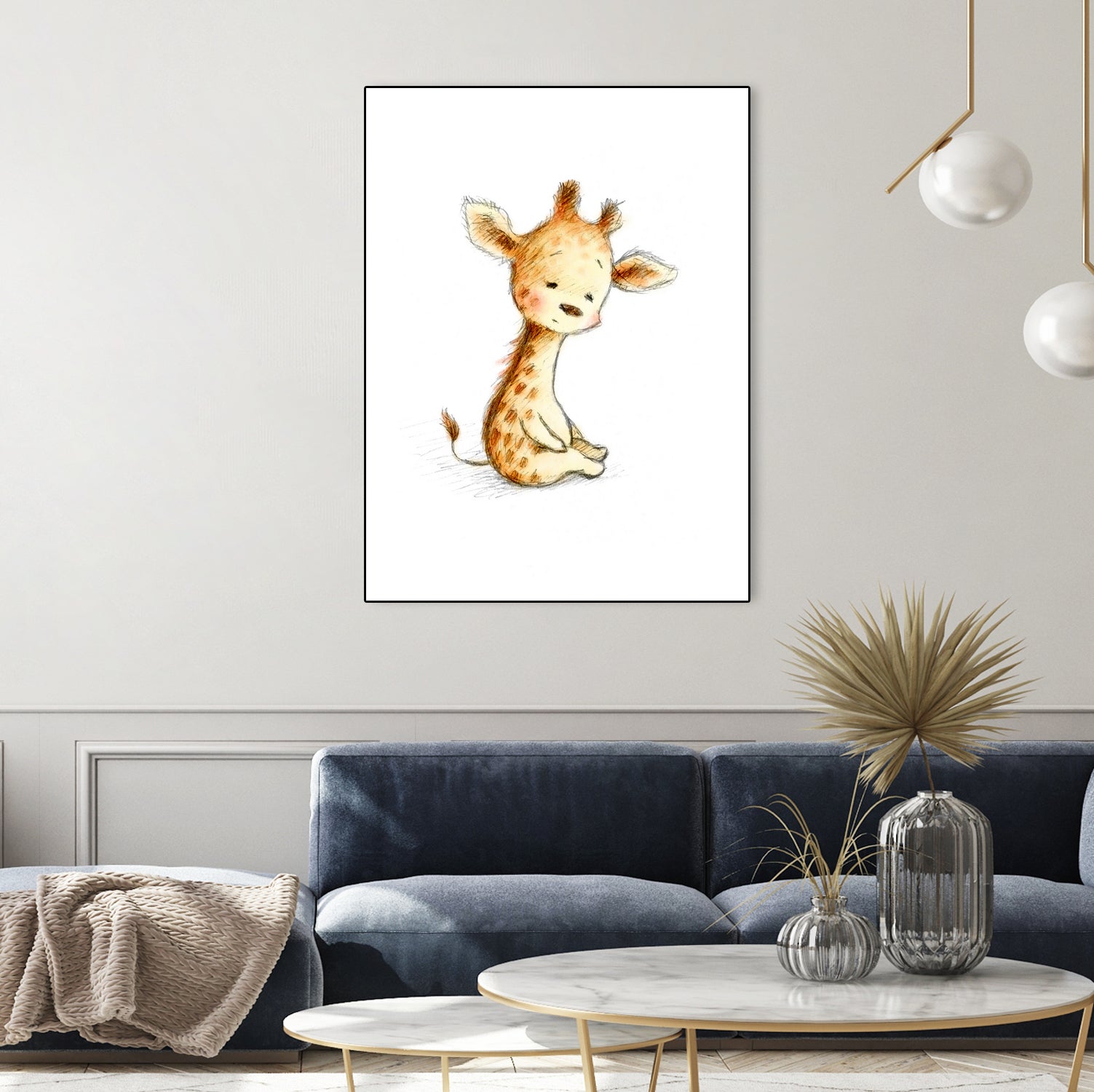 Giraffe by Anna Abramska on GIANT ART - yellow digital painting