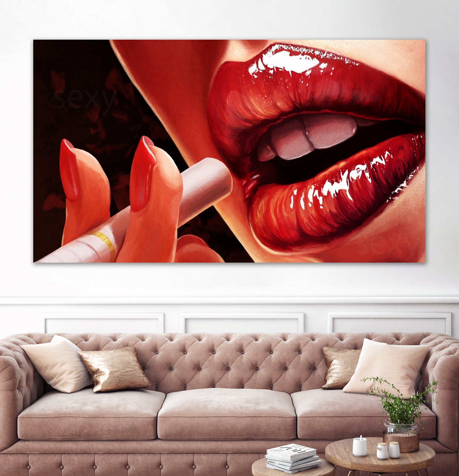 woman lip by imagination art on GIANT ART - white digital painting