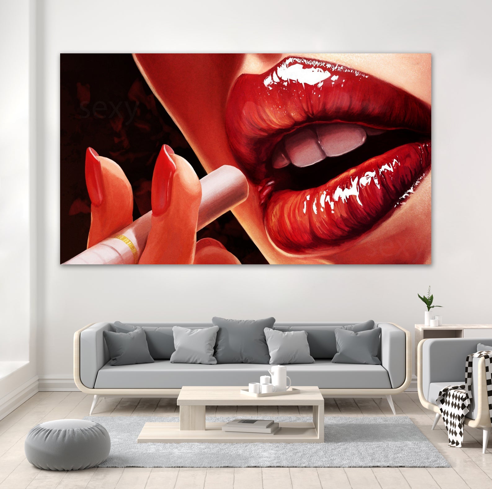 woman lip by imagination art on GIANT ART - white digital painting