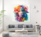 Watercolor Tropical Woman #8 by Isabel Cerdá Muñoz on GIANT ART - blue digital painting