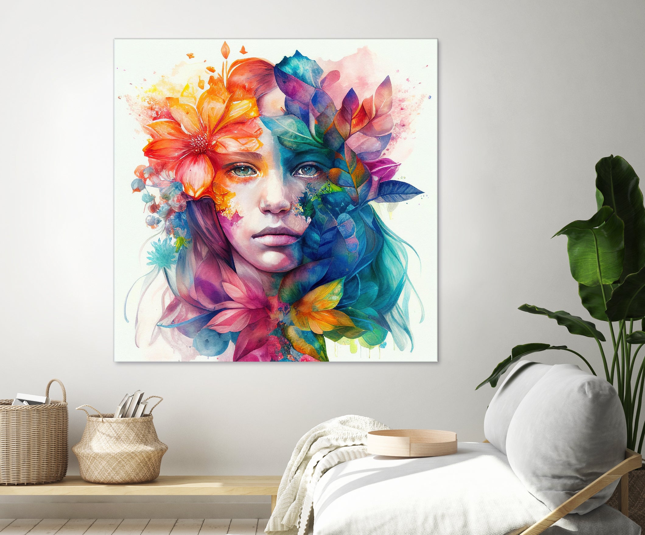 Watercolor Tropical Woman #8 by Isabel Cerdá Muñoz on GIANT ART - blue digital painting